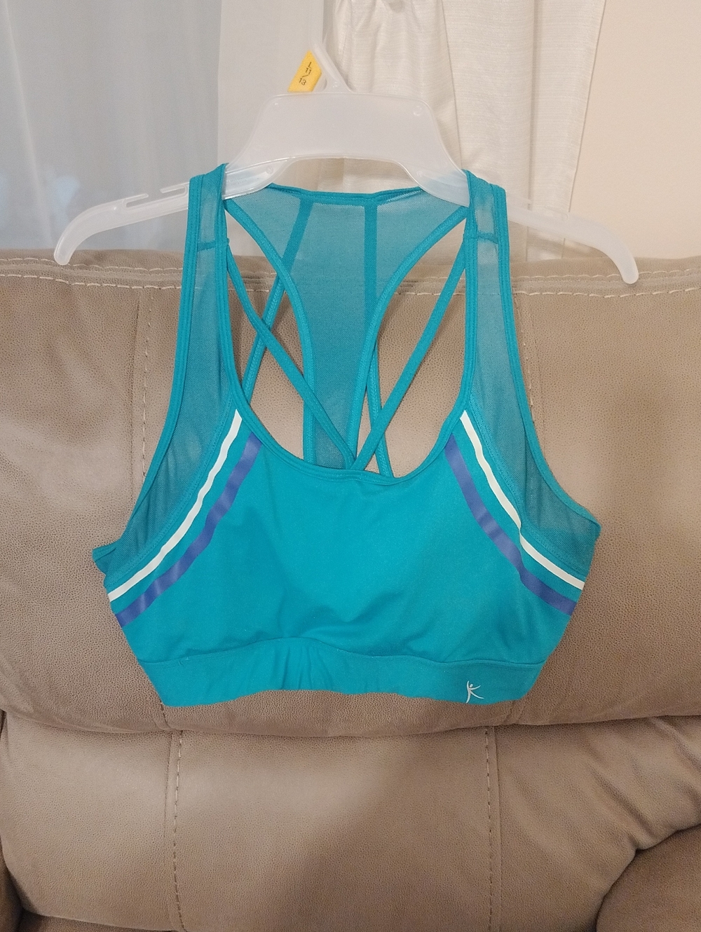 Women's Teal Strappy Sports Bra - Active Comfort